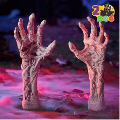 JOYIN Halloween zombiju zombiju rokas kā zāliena stabi labākajam kapu dekoram Helovīnam, Groundbreaker Scary Halloween āra rotājumi