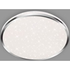 Briloner Leuchten LED griestu gaisma vannas istabas gaisma ar zvaigžņu rotājumu IP44 18 W 1800 lūmenu 4000 Kelvīnu hroma balts 330 x 66 mm (D x H)