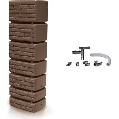 Kreher Tower Brick XXL ūdens muca ar krānu un automātisko uzpildi / lielisks ķieģeļu izskats / 350 litru ietilpība / izmēri (platums x dziļums x augstums): 57,5 x 38,4 x 180 cm (brūna)