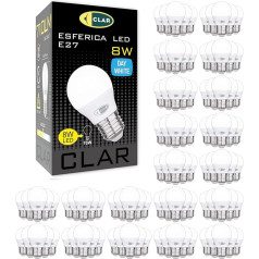 CLAR - 4000K LED E27, E27 4000K, E27 LED 4000K, LED E27 4000K, LED E27 4000K, 4000K LED, spuldze E27, LED spuldze E27, LED spuldze E27, LED spuldze E27, LED spuldze E27, LED lampa E27 4000K, spuldze 60 Watt, 8W (iepakojumā 100 gab.)