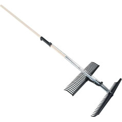 RIBILAND 07519 Pick Up Leaf Rake with Handle Black