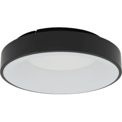 Licht-Erlebnisse URGGAS LED griestu gaisma Metāla melns balts Vannas istabas priekšnams Diametrs 38 cm Maza 32 W 2600 lm 3000 K Silti balta apaļa vienkārša vienkārša zema atspīduma mājīga griestu gaisma Virtuve