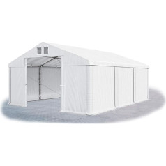 Das Company telts, 4 x 6 m, ūdensnecaurlaidīga, 560 g/m² PVC brezenta, balta, visu gadu telts halle, ziemcietīga telts uzglabāšanai un pasākumiem, izturīga, izturīga un laikapstākļu izturīga