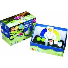 Velda 121550 Ūdens tests dīķiem PH, kopējās cietības (GH) un karbonāta cietības (KH) noteikšanai, profesionāls ūdens testu komplekts Aqua Test Kit