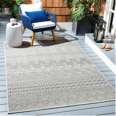 Safavieh Courtyard Collection CY8196 Kvadrātveida paklājs bez plūksnām, izturīgs pret traipiem Patio Backyard 5 pēdas x 5 pēdas melns/pelēks