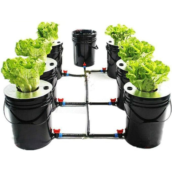 DJOAIUYF Hidroponiskā sistēma Grow Kit 20 L x 7 spaiņi iekštelpu hidroponiskā pot hidroponiskā pavairošanas sistēma Hidroponika DWC Hidroponiskās sistēmas komplekts ūdens audzēšanai