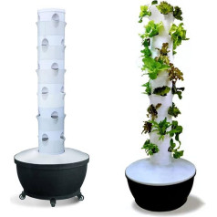 KKMNDE Hydroponic Tower 6 Tier 36 Pods Garden Hydroponic Growing System Aeroponics Growing Kit Aquaponics stādīšanas sistēma garšaugiem, augļiem un dārzeņiem