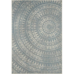 Northrugs Arnon paklājs iekštelpām un ārpus telpām 140 x 200 cm - plakanā aušana, izturīgs pret laikapstākļiem, klasisks austrumniecisks dizains, senatnīgs izskats Paklājs balkonam, terasei, ziemas dārzam, virtuvei, ūdensizturīgs, tirkīza,
