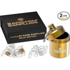 Eargasm ausu aizbāžņi mazākām ausīm - zelta atkārtoti lietojami ausu aizbāžņi ar HiFi filtru un trokšņu samazināšanu - dzirdes aizsardzība koncertiem, festivāliem, sporta pasākumiem un skaļiem motocikliem