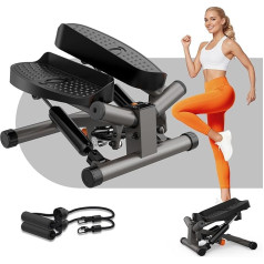 Niceday Twist Stepper for Home | Swing Stepper with Power Ropes | Stepper Home Trainer ar LCD displeju | 2 in 1 trenažieris līdz 100 kg | Kāju/ roku trenažieris
