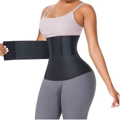 FeelinGirl Wrap Waist Trainer Invisible Snatch Bandage Adjustable Velcro Corset Waist Shaper Underbust One Size Black/Beige/Brown