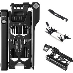 Velosipēdu remonta instrumentu komplekts, 38-in-1 velosipēdu multi-instruments ar velosipēdu riepu svirām, sešstūra uzgriežņu atslēgu, praktiski velosipēdu piederumi, daudzfunkcionāls piederumu komplekts ceļa velosipēdiem, kalnu velosipēdiem