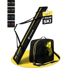 STYNGARD Courchevel slēpju somas komplekts (180 cm) un slēpju zābaku soma [38 L] - Slēpju soma un zābaku soma izgatavota no izturīga materiāla ar augstas kvalitātes rāvējslēdzējiem