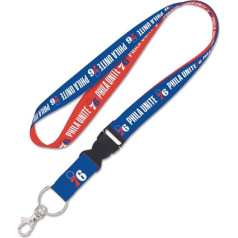 Filadelfija 76ers Slogan Lanyard ar noņemamu sprādzi, 1 collu, daudzkrāsains, liels, daudzkrāsains