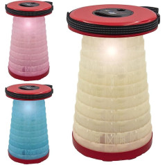 SITTOGLOW by WEDO 2126102 Teleskopiskais taburete ar LED apgaismojumu 3 apgaismojuma līmeņi 42 cm Regulējams augstums 10 līmeņos Plecu siksna 150 kg kravnesība TÜV & GS 1,28 kg Sarkans