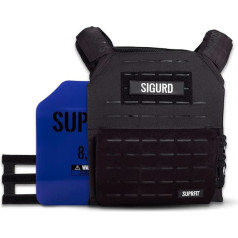 SUPRFIT - Sigurd 3D atsvara veste kalnostenikai, spēka treniņiem un Crossfit - regulējams svars līdz 17 kg - Unisex treniņu veste ar atsvariem - atsvara veste