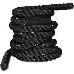 Poli dakrona kaujas virve, 3,8 cm, 9 m, melna