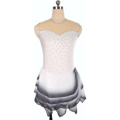 YDHTIZ Ziemas sporta daiļslidošana kleita Sievietes balts bezpiedurkņu Rhinestone vingrošana Sparkly Leotard Konkurence Suit