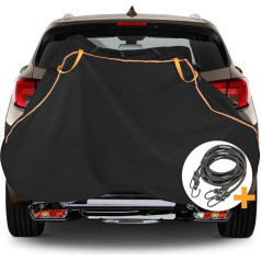 Cholila Cover Velosipēdu vāks transportēšanai uz Pannier Rack 2 velosipēdiem - Upgrade 600D ūdensnecaurlaidīgs velosipēdu statīva vāks ar 2 elastīgām auklām - velosipēdu vāks uz aizmugurējā velosipēdu statīva