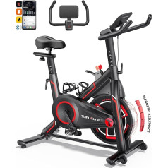 Vingrošanas velosipēds ar lietotni, līdz 150 kg mājas trenera velosipēds ar planšetdatora turētāju Magnētiskās pretestības ergometrs Treniņu velosipēds iekštelpu velosipēds ar ērtu sēdekļa polsterējumu