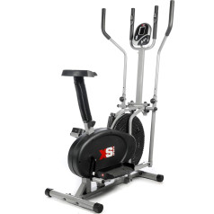 Pro XS Sports 2-in1 eliptiskais Cross Trainer Exercise Bike-Fitness Cardio Weightloss Workout Machine-With Seat + pulsa sirdsdarbības sensori