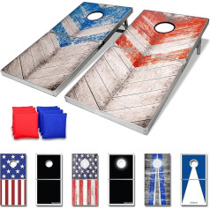 GoSports Classic regulārā izmēra Cornhole komplekts - ietver 8 pupiņu maisus un noteikumus