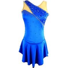 Nnnydjy Sleeveless daiļslidošanas apmācības konkursa kleita bērniem Shiny Rhinestone balerīna vingrošanas tērps meitenēm Classic slidošana snieguma kostīms