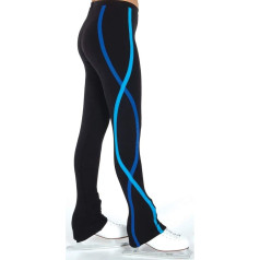 Nnnydjy Ziemas daiļslidošanas bikses meitenēm Daiļslidošanas bikses ar spirālveida svītrām dāmām Legingi Stretchy Spandex treniņu / sacensību slidošanas apģērbs