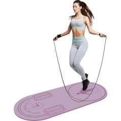 LERYG 8 / 20 / 30mm Jump Rope Mat Fitnesa vingrinājumu paklājs izturīgs, neslīdošs, treniņu paklāji ar lēciena virvi un pārnēsāšanas somu mājas sporta zāles grīdai (55'x 24')