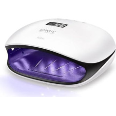 SunUV UV lampa gēla nagiem LED nagu žāvētājs ar 4 taimeriem, LCD displeju, infrasarkano staru sensoru un divkāršu ātrumu 48 W, melns