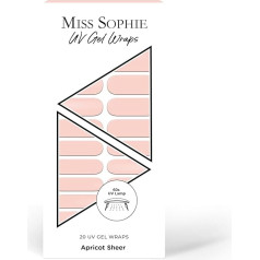Original Miss Sophie UV gēla nagu folijas Glazed Elegance UV I 20 UV gēla nagu lakas sloksnes Sheer Effect Apricot Sheer UV I pirkstu un kāju nagiem