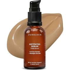 JUNGLÜCK Tonētais sejas serums - vegāns | Barojošs tonālais krēms ar hialuronu | Sejas serums dabiskam izskats bez grima ar vieglu pārklājumu vienmērīgai sejas ādai - gaišs