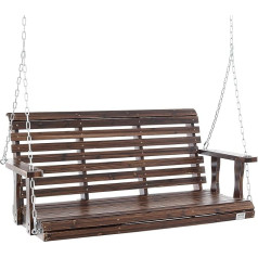 VEVOR Cedara koka Holivudas šūpoles, 1370 x 710 x 600 mm, terases šūpoles pagalmam un dārzam, uzlabota kravnesība - aptuveni 400 kg, izturīgs šūpuļkrēsla sols ar piekarināmām ķēdēm izmantošanai ārpus telpām, brūnas krāsas