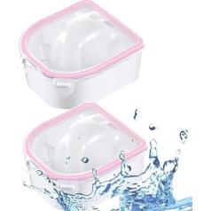LIDOUK 2 nagu mērcēšanas trauku komplekts Nail Art Hand Soak Off Bowl Warm Water Manicure Bowl Nail Spa Bowl Manikīra rīks (rozā)