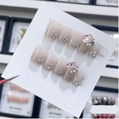 Handgefertigte Nagelkunst, lange und kurze Nagelkunst, künstliche Nagelflicken (24231, XS)
