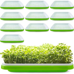 UCandy Samen-Keimschalen-Set mit Abflusslöchern, BPA-frei, Bodenfrei, großes Fassungsvermögen, gesundes Weizengras, Keimbehälter-Set, 10 Stück