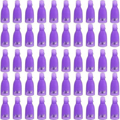 LoveBB 50 gab plastmasas nagu noņemšanas vāciņi, kas paredzēti akrila gēla poļu noņemšanas vāciņiem (violeta)