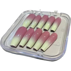 Künstliche Nägel, French-Acryl-Press-On-Nägel, entfernbarer Kleber auf den Nägeln mit Klebestickern, künstliche Nägel mit vollständiger Abdeckung, Maniküre zur Temperamentsverstärkung, schrittweise ha