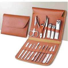 Balala Maniküre-Set, Nagelknipser, professionelle Edelstahl-Pediküre-Pflegewerkzeuge, Pflegewerkzeug, Maniküre- und Pedikürepflege, Zehen-Finger-Nagelknipser, Schneide-Etui für Reisen und Zuhause, 16P