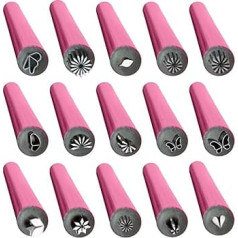 Nagel Nagel Werkzeug - Nagelstift Set | 15x Nagelwerkzeuge Stempel mit 6 verschiedenen Kunstmustern, Nagel Graffiti Art Dotting Werkzeuge, Nageldesign Werkzeuge, für Frauen Home Nail Stamp, Frauen
