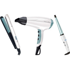 Remington kopšanas komplekts Shine Therapy: matu žāvētājs + matu taisnotājs + lokšķēres