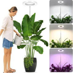 160 cm Augu lampa LED pilna spektra LED lampa telpaugiem, regulējama augstuma LED lampa puķēm ar taimeri 3/9/12 stundas ar USB adapteri, 3 gaismas režīmi un 10 spilgtumi