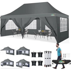 COBIZI lapene 3 x 3/3 x 6 nojumes Āra dārza telts ar 6 sānu paneļiem