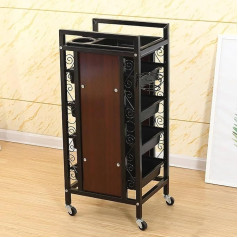 Friseurwagen Rollwagen mit Schubladen Trolley Cart Friseur Wagen mit Rollen Aufbewahrungswagen Beistellwagen Kosmetikwagen Tattoo Wagen(Black)