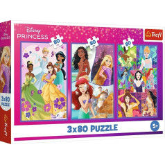 Puzzle 3x80 gabaliņu princeses un draugi Disney