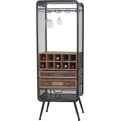 Mendler Vīna statīvs HWC-C91 Pudeļu statīvs Bāra skapis Vīna statīvs 10 pudelēm Egles koka Vintage 157 x 57 x 38 cm
