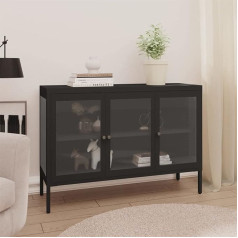 Tidyard Kumodes kumode Vitrīna Vitrīna Grāmatu skapis Dokumentu skapis Biroja skapis Vitrīna Grāmatu plaukts Daudzfunkcionālie skapji Metāls un stikls Melns 70 x 35 x 70 cm