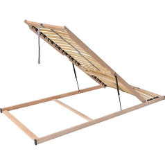 Betten-Abc Madera 7 zonu redeļu rāmis gultas kastes funkcijai, 28 atsperu līstes, bērza saplāksnis, izmērs 140 x 200 cm, priekšējā atvēruma krāsa