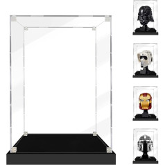 Icuanuty Akrila vitrīna Lego 75349 kapteiņa Rex ķiverei, putekļu necaurlaidīga vitrīna kolekciju modeļiem, piemērota Lego ķiveres modeļiem 75328/75304/75349/75350/75327/75351, 20 x 20 x 25 cm