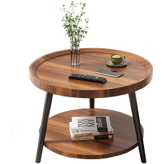 Sjioueot Dīvāna sānu galdiņš, moderns vienkāršs divslāņu apaļais kafijas galdiņš / naktsgaldiņš, stūra galds balkonā, dzīvojamā istaba, viesnīcas tējas galds (krāsa: A, izmērs: 40 cm)